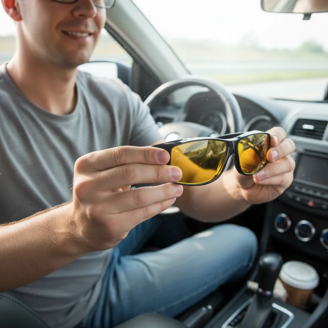 Man holding HaloClear glasses