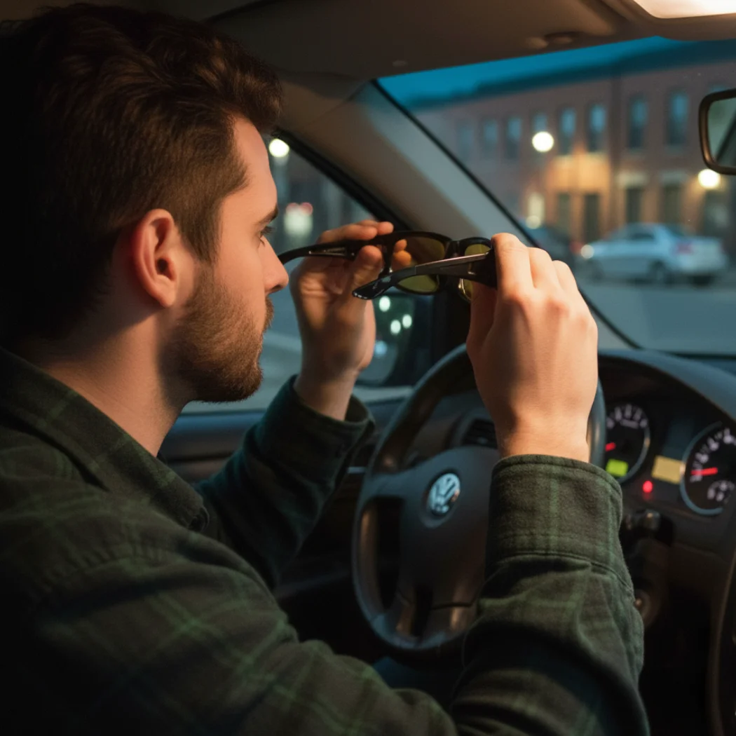 Man putting HaloClear glasses on